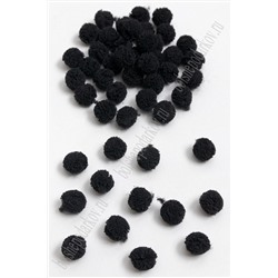 Помпоны декоративные 1,5 см (50 шт) SF-5826, черный №1