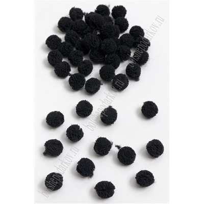 Помпоны декоративные 1,5 см (50 шт) SF-5826, черный №1