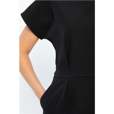 Платье с карманами Утренняя роса (черное) П14371-16М