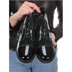 CC061-3 BLACK/GREEN Ботинки женские (натуральная кожа, байка) размер 39