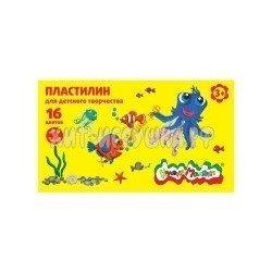 Пластилин 16 цв. 240 гр со стеком Каляка-Маляка ПКМ16-П, ПКМ16-П