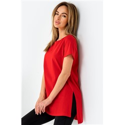 Женская удлиненная футболка с разрезами Happyfox