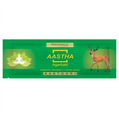 Aastha agarbatti KASTOORI, Patanjali (Аастха благовония КАСТУРИ, Патанджали), пакет, 25 г.