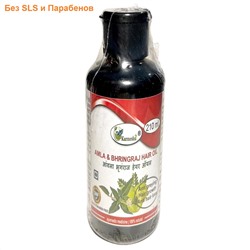 AMLA & BHRINGRAJ Hair Oil, SLS & Paraben Free, Karmeshu (МАСЛО для волос Амла и Бринградж, БЕЗ Сульфатов и Парабенов, Кармешу), 210 мл.
