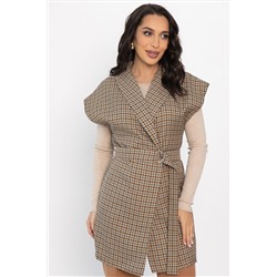 Жилет костюмный Жюлли (бежевый/клетка) Б14490-4М