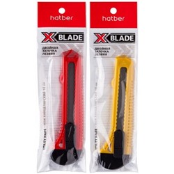 Нож канцелярский 18 мм X-BLADE PUSH-LOCK в пакете (060160) Хатбер
