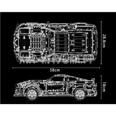 Конструктор Суперкар Мустанг 3386 дет. K135, K135