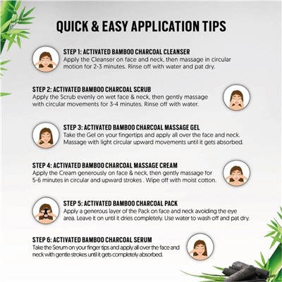 ACTIVATED BAMBOO CHARCOAL FACIAL KIT Purified Balanced & Glowing Skin, VLCC (АКТИВИРОВАННЫЙ БАМБУКОВЫЙ УГОЛЬ набор для очищения и сбалансированного сияния кожи лица), 6x10 г.
