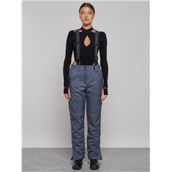 Полукомбинезон утепленный женский зимний горнолыжный синего цвета 911S