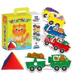 Игра для самых маленьких "Звероцепы" с мягкой пирамидкой VT2906-05, VT2906-05