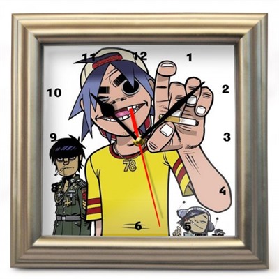 Часы настенные "Gorillaz" (1), Цвет рамки может быть другим.