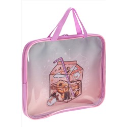Папка-сумка на молнии с ручками А4, KAWAII (П-1485) с прозр вставкой, с дизайном, 350х265х40мм НАТАЛИ #1033018