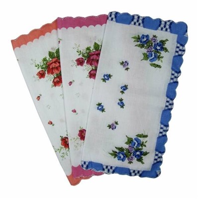 Набор носовых женских батистовых платков "Дамский" 10 шт. 28*28 см хлопок 100%