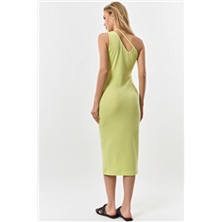 Платье прилегающего силуэта из трикотажа салатовое