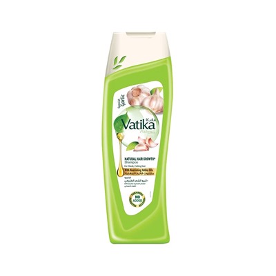 Vatika SPANISH GARLIC Natural Hair Growth Shampoo, Dabur (Ватика ИСПАНСКИЙ ЧЕСНОК Шампунь ДЛЯ РОСТА ВОЛОС для ослабленных и выпадающих волос, Дабур), 400 мл.