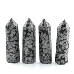 Кристалл из обсидиана снежного "Карандаш" 21*23*78мм, 70-79г.