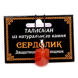 ТАЛИСМАН из камня СЕРДОЛИК - Защитник и помощник (со шнурком), 1 шт.
