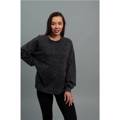 Женский лонгслив оверсайз из футера двухнитки Happyfox