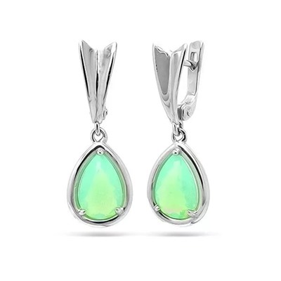 Серьги из серебра лунный камень, Ю-200М46
