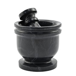 Ступка с пестиком для специй и трав черный мрамор