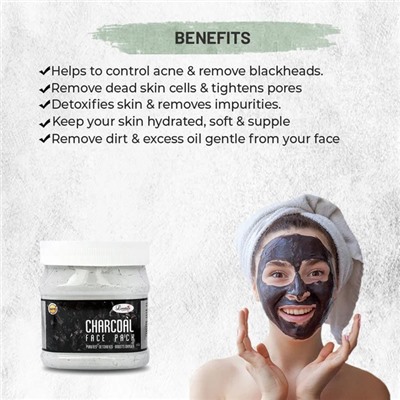 CHARCOAL Face Pack, Luster (УГОЛЬНАЯ маска для лица, Ластер), 500 мл.