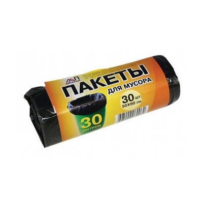 Мешки д/мусора 30л   50*60см 30шт Мегапак (80)