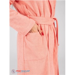 Женский махровый халат с шалькой светло-коралловый МЗ-02 (6)