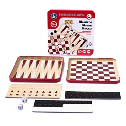 Магнитные игры для маленьких «Шахматы, шашки, нарды» (3 в 1)