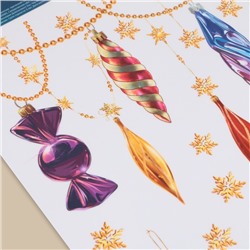 Наклейка для окон «С Новым годом», игрушки, многоразовая, 33 × 50 см