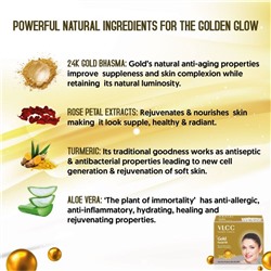 GOLD FACIAL KIT Long Lasting Golden Glow, VLCC (ЗОЛОТО набор - Золотое сияние кожи лица), 60 г. (6x10 г.)