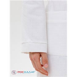 Мужской вафельный халат с планкой белый В-03 (9)