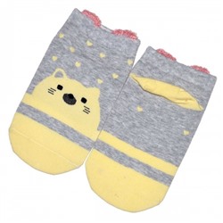 Носки детские, короткие "Котик" (yellow)