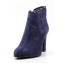 D8-4187 DARK BLUE Ботильоны женские (натуральная замша, байка) размер 34