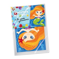 Рисунок из страз «Рыжая русалка»