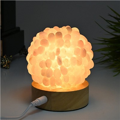 Ночник USB из камня Розовый кварц