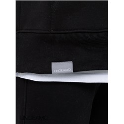 Женский худи оверсайз из футера с начесом Lingeamo черный ВК-24 (14)