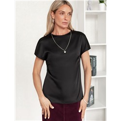 Блузка из стаина с коротким рукавом