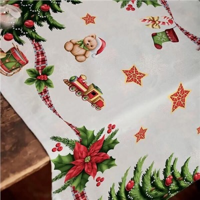 Дорожка столовая "Новогодняя ностальгия" 45*150 см. хлопок 100%