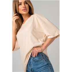 Женская футболка оверсайз с V-вырезом Happyfox