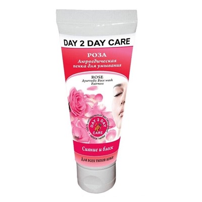 Ayurvedic Face Wash ROSE Fairness, Day 2 Day Care (Аюрведическая пенка для умывания РОЗА Сияние и Блеск, Дэй Ту Дэй Кэр), 50 мл.