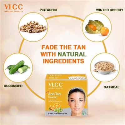 ANTI TAN FACIAL KIT Tan Removal and Supple Skin, VLCC (ПРОТИВ ЗАГАРА набор - Уменьшение загара и упругость кожи, подвергшейся воздействию солнца), 60 г. (6x10 г.)