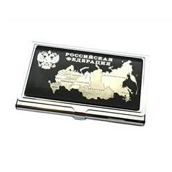 Визитница из обсидиана "Российская Федерация" 93*60*10мм