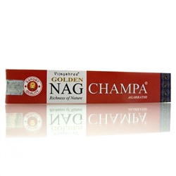 GOLDEN NAG CHAMPA Masala Agarbathi, Vijayshree (ГОЛДЕН НАГ ЧАМПА натуральные ароматические палочки, Виджайшри), 15 г.