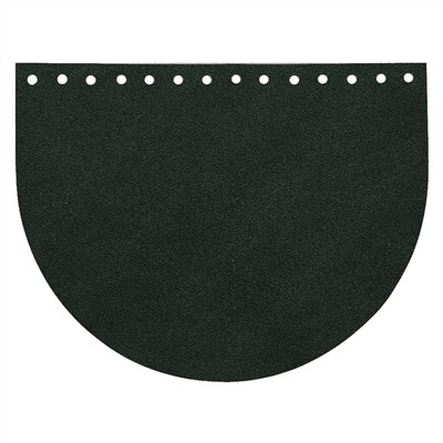 Кожа - Крышка-клапан овал 15 х 20 см. Dark green