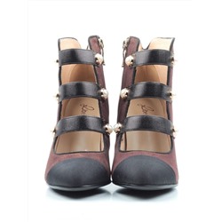 F655-61-4 BLACK/BROWN Туфли женские (натуральная замша) размер 35