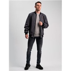 Ветровка-бомбер серый