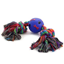 Игрушка для собак "Верёвка, 2 узла и мяч", d65/350мм, Triol АГ