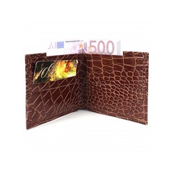 Портмоне мужское Croco-ПР-900 натуральная кожа 1 отд,  10 карм,  коричневый св.крокодил (204)  202872