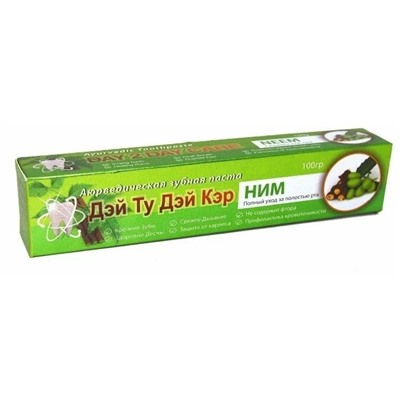 Ayurvedic Toothpaste NEEM, Day 2 Day Care (Аюрведическая зубная паста НИМ, Дэй ту Дэй Кэр), 100 г.