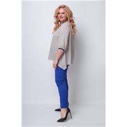 Michel chic 1247 синий_клетка, Брюки,  Блуза